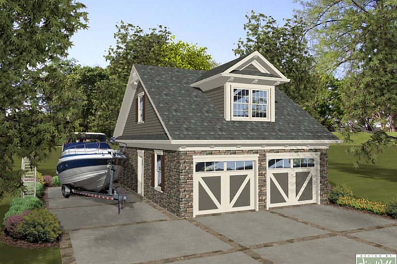 Architectural House Design - Craftsman,Garage with living space, Front Elevation,