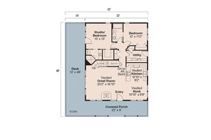 Floor Plan - Main Floor for Cabin House Plan #124-473 - 3 bed, 3 bath