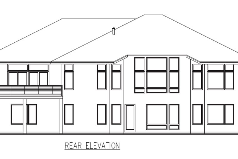 House Design - Exterior - Rear Elevation for Contemporary House Plan #56-601 - 4 bed, 4 bath