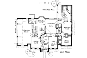 Floor Plan - Main Floor for European House Plan #310-172 - 4 bed, 4.5 bath