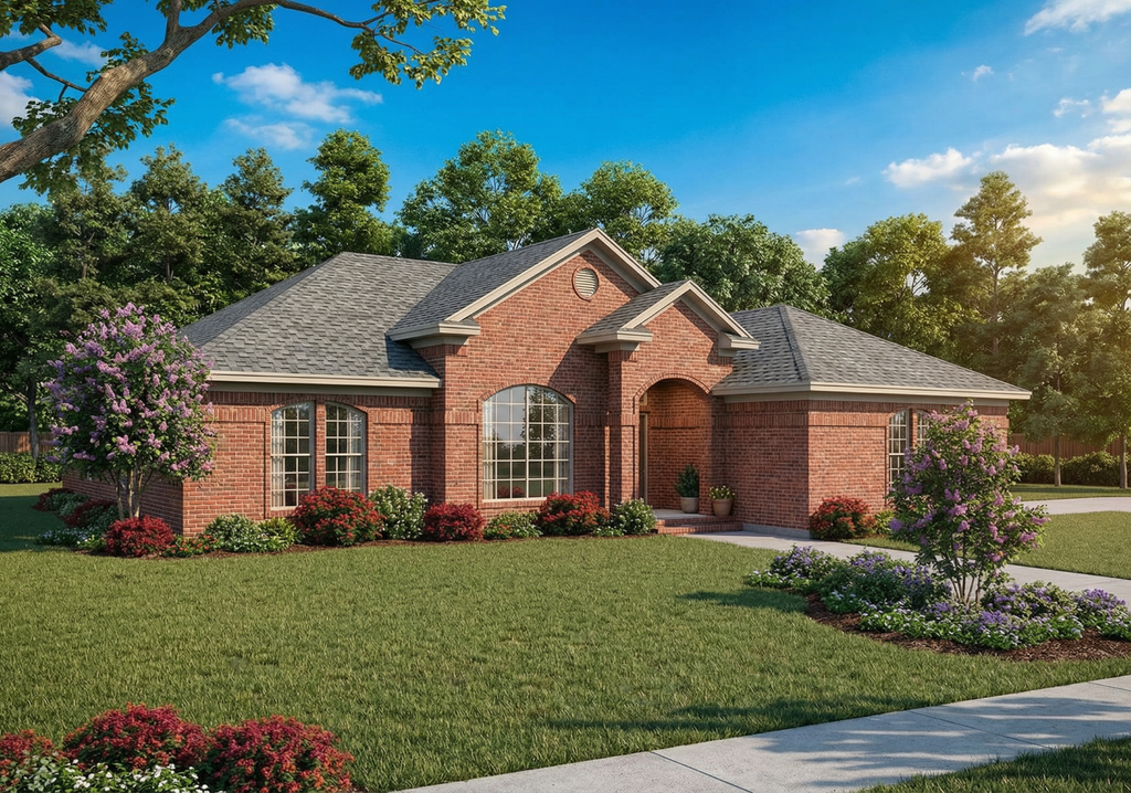 Exterior - Front Elevation 2 for European House Plan #17-2140 - 3 bed, 2 bath