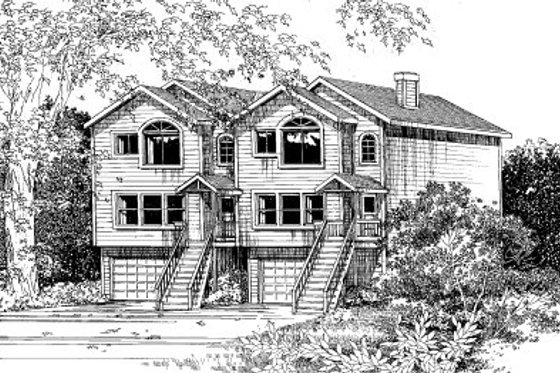 Exterior - Front Elevation for Traditional House Plan #303-122 - 3 bed, 2.5 bath