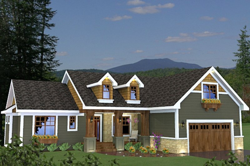 Dream House Plan - Craftsman style, Bungalow design, elevation