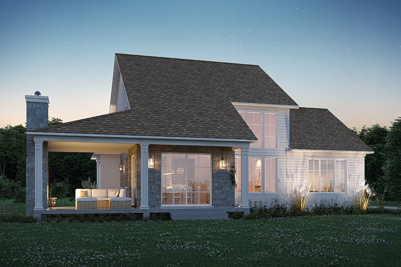 Architectural House Design - Exterior - Rear Elevation 1 for Classical House Plan #23-2839 - 3 bed, 2.5 bath