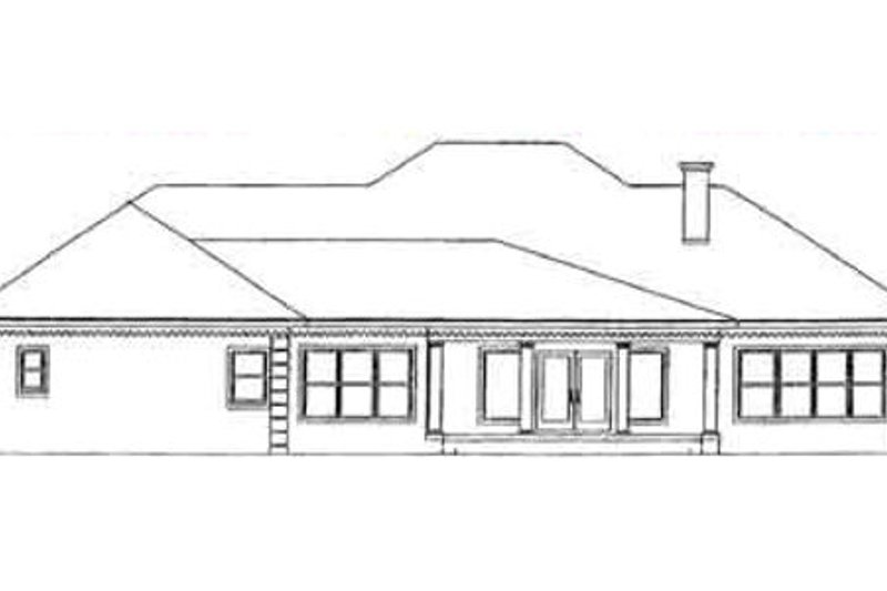 House Blueprint - Exterior - Rear Elevation for Southern House Plan #44-112 - 4 bed, 3.5 bath