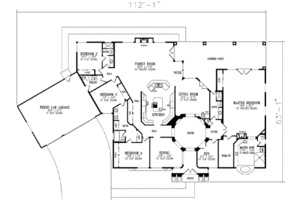 Floor Plan - Main Floor for Adobe / Southwestern House Plan #1-883 - 4 bed, 4 bath