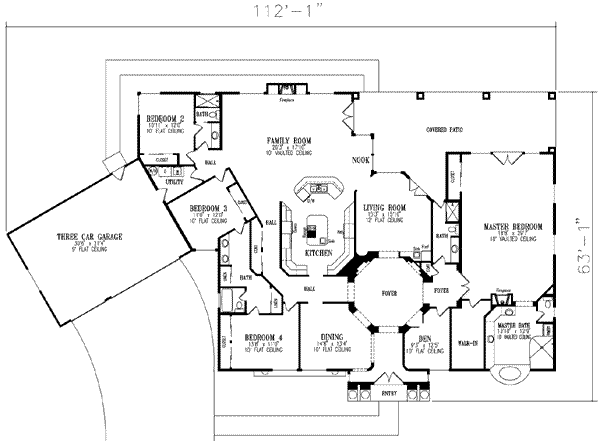 Adobe / Southwestern Floor Plan - Main Floor Plan #1-883