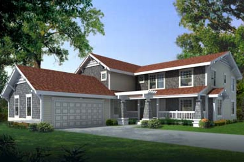 Architectural House Design - Craftsman Exterior - Front Elevation Plan #100-204