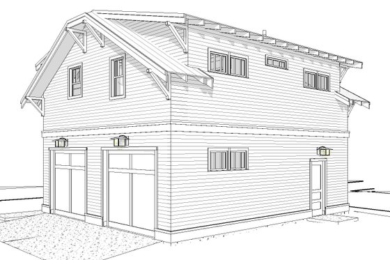 Exterior - Front Elevation 3 for Craftsman House Plan #895-121 - 2 bed, 1 bath