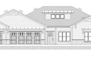 Exterior - Front Elevation 3 for Ranch House Plan #1077-9 - 3 bed, 2 bath