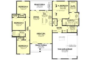 Floor Plan - Main Floor for Farmhouse House Plan #430-338 - 4 bed, 2 bath