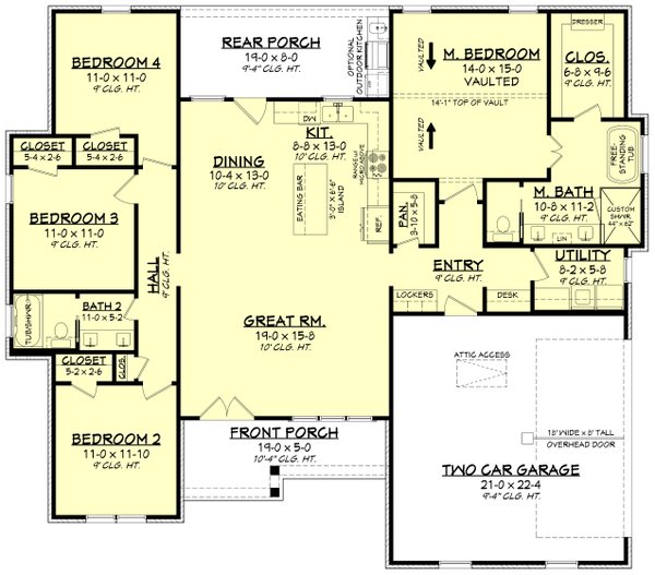 Architectural House Design - Farmhouse Floor Plan - Main Floor Plan #430-338