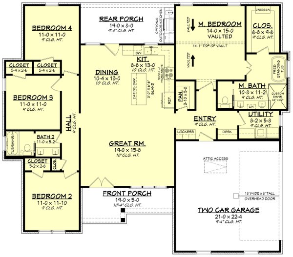 House Blueprint - Farmhouse Floor Plan - Main Floor Plan #430-338