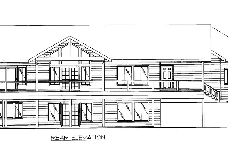 Architectural House Design - Exterior - Rear Elevation for Craftsman House Plan #117-1083 - 3 bed, 2.5 bath