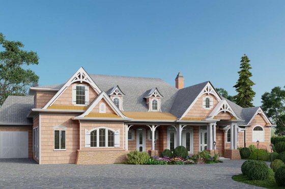 Exterior - Front Elevation 3 for Craftsman House Plan #54-449 - 4 bed, 3.5 bath