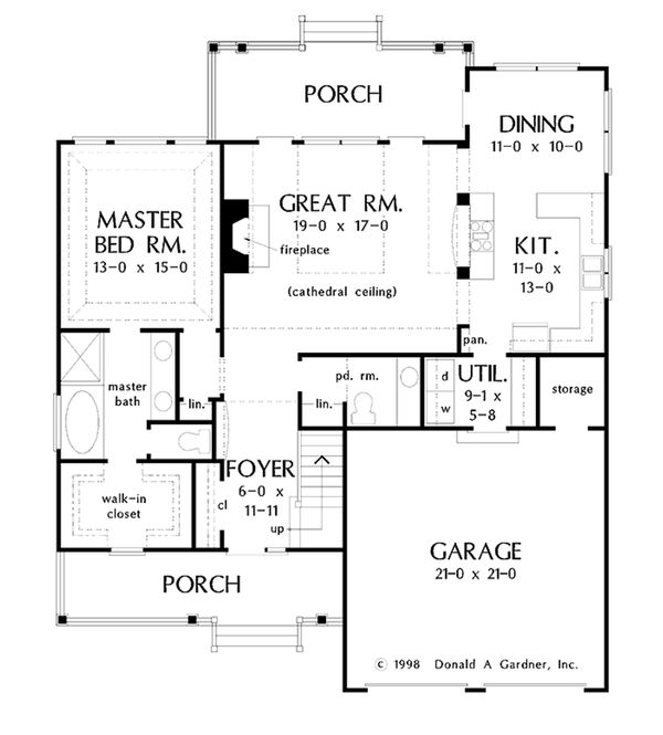 Country Floor Plan - Main Floor Plan #929-52