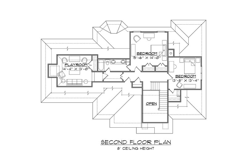 Home Plan - Floor Plan - Upper Floor for Traditional House Plan #1054-69 - 3 bed, 2.5 bath