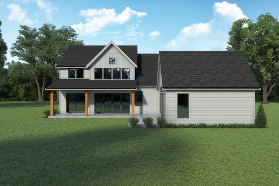 Exterior - Rear Elevation for Traditional House Plan #1070-183 - 4 bed, 2.5 bath