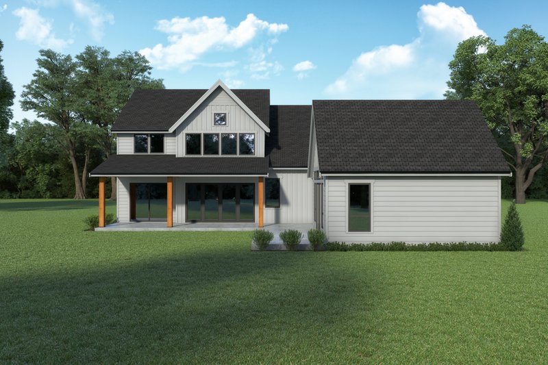 House Blueprint - Exterior - Rear Elevation for Traditional House Plan #1070-183 - 4 bed, 2.5 bath