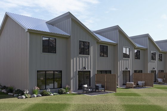 Exterior - Rear Elevation for Modern House Plan #455-689 - 3 bed, 2.5 bath