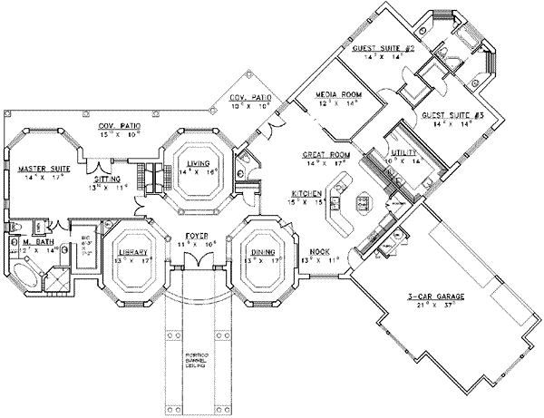 European Floor Plan - Main Floor Plan #117-148