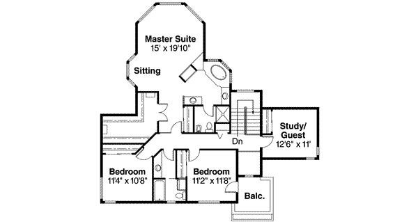 Architectural House Design - Mediterranean Floor Plan - Upper Floor Plan #124-431
