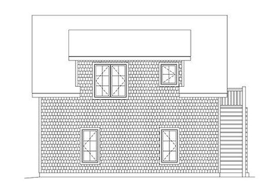 Exterior - Rear Elevation for Craftsman House Plan #22-542 - 1 bed, 1 bath