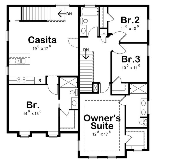 Dream House Plan - Craftsman Floor Plan - Upper Floor Plan #20-2326