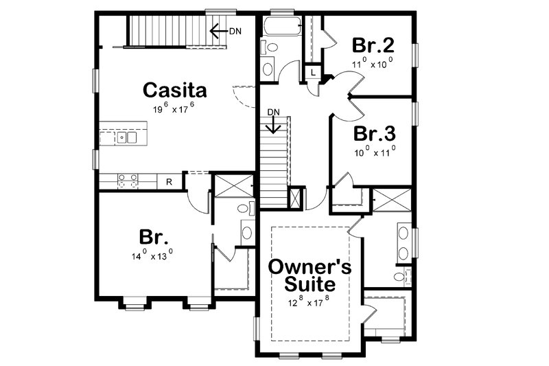 Dream House Plan - Floor Plan - Upper Floor for Craftsman House Plan #20-2326 - 4 bed, 3.5 bath