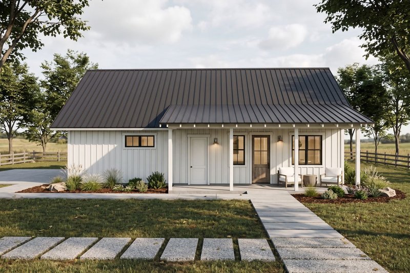 House Blueprint - Exterior - Other Elevation for Farmhouse House Plan #1105-23 - 1 bed, 1 bath