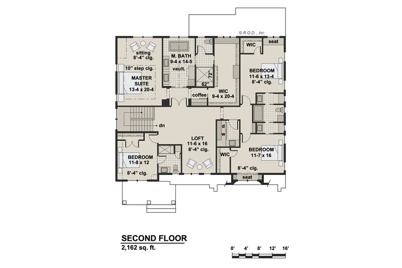 House Plan Design - Floor Plan - Upper Floor for Farmhouse House Plan #51-1566 - 4 bed, 3.5 bath