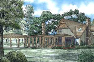 Exterior - Rear Elevation for Craftsman House Plan #17-2542 - 3 bed, 3.5 bath