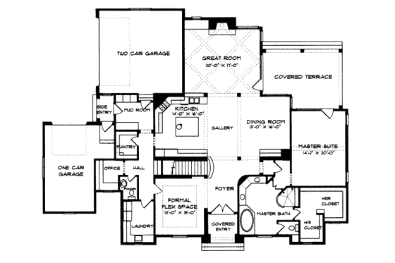 Floor Plan - Main Floor for European House Plan #413-828 - 4 bed, 3.5 bath