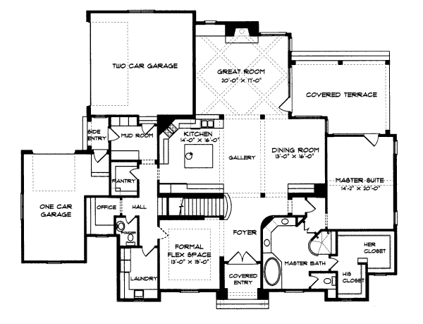 European Floor Plan - Main Floor Plan #413-828