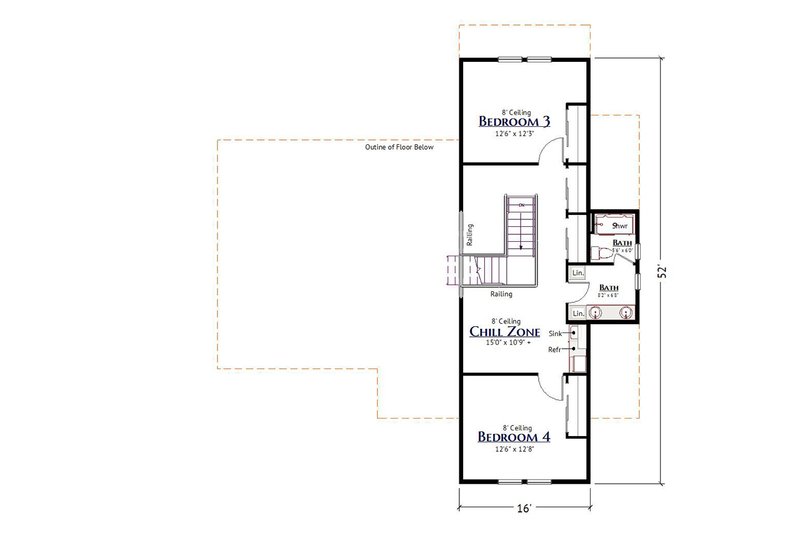 Home Plan - Floor Plan - Upper Floor for Farmhouse House Plan #1099-1 - 4 bed, 3.5 bath