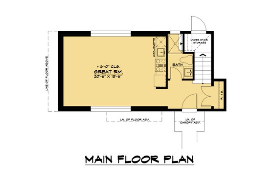 Floor Plan - Main Floor for Modern House Plan #1066-156 - 2 bed, 2 bath