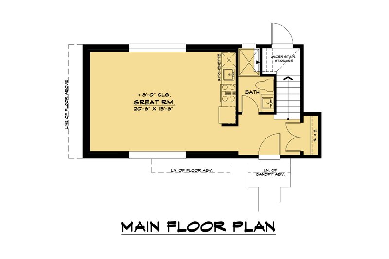 Dream House Plan - Floor Plan - Main Floor for Modern House Plan #1066-156 - 2 bed, 2 bath