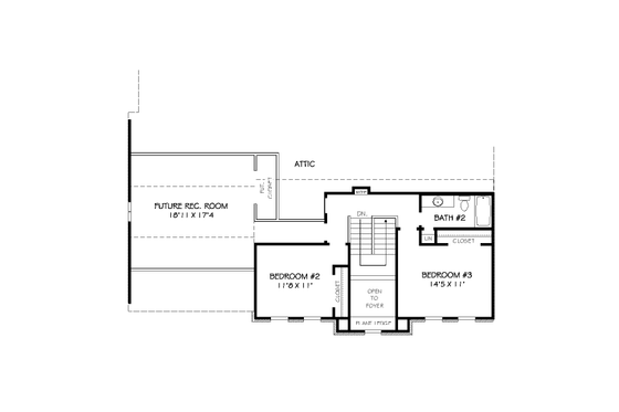 Floor Plan - Upper Floor for Traditional House Plan #424-308 - 3 bed, 2.5 bath