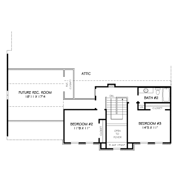 Traditional Floor Plan - Upper Floor Plan #424-308
