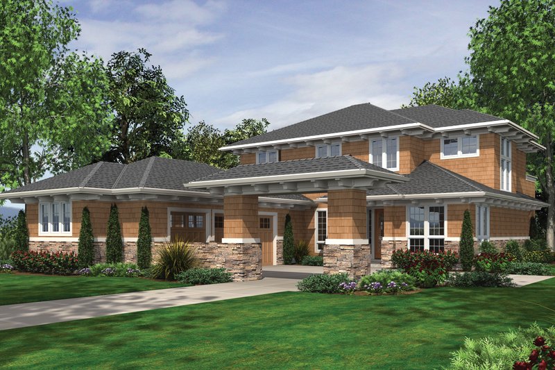 Home Plan - Prairie Exterior - Front Elevation Plan #48-623