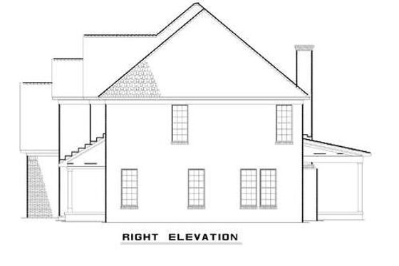Exterior - Rear Elevation for Traditional House Plan #17-2072 - 5 bed, 4 bath