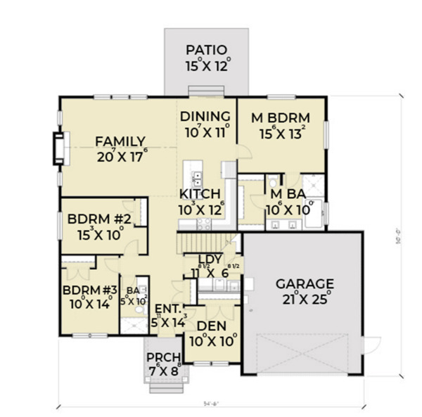 House Blueprint - Craftsman Floor Plan - Main Floor Plan #1070-25