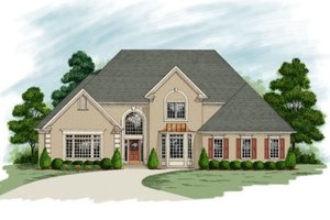 European Exterior - Front Elevation Plan #56-219