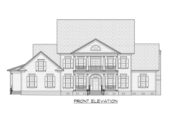 Exterior - Front Elevation 3 for Colonial House Plan #1054-78 - 4 bed, 4.5 bath