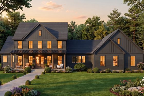 Exterior - Front Elevation 3 for Farmhouse House Plan #1089-71 - 4 bed, 3.5 bath