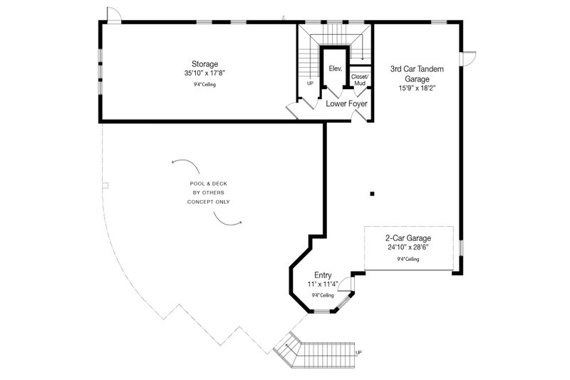 Home Plan - Floor Plan - Lower Floor for Craftsman House Plan #938-157 - 3 bed, 3.5 bath