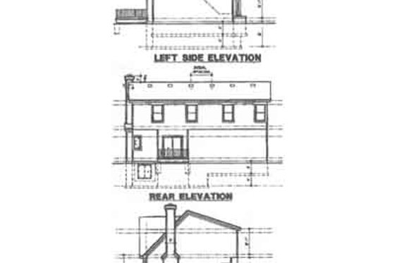 Exterior - Rear Elevation for Traditional House Plan #67-446 - 4 bed, 3.5 bath