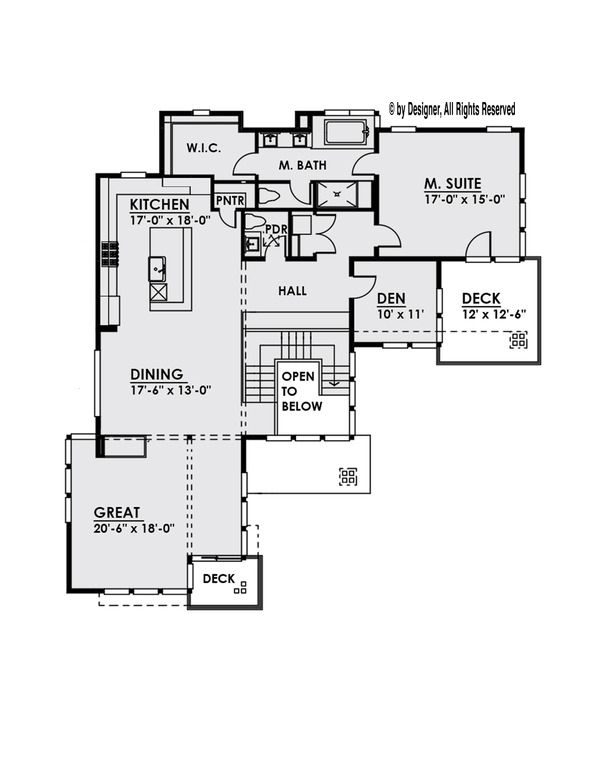 Modern Floor Plan - Upper Floor Plan #1066-2