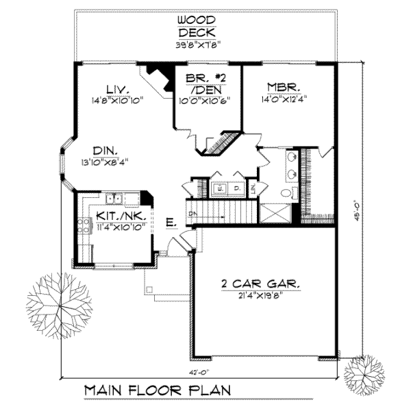 House Blueprint - Traditional Floor Plan - Main Floor Plan #70-229