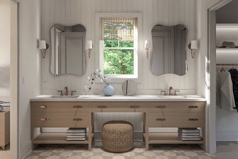 House Plan Design - Interior - Master Bathroom 1 for Beach House Plan #455-424 - 1 bed, 1.5 bath